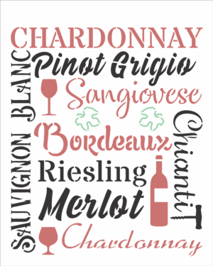 Stencil OPA 2851 - Culinária Estamparia VInhos - 20 x 25cm