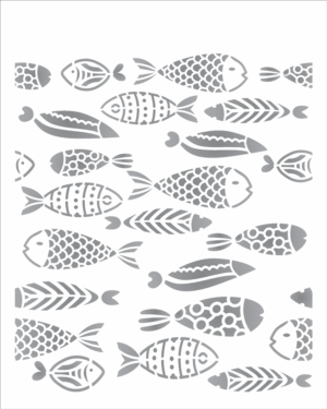 Stencil OPA 2857 - Estamparia Peixes I - 20 x 25cm