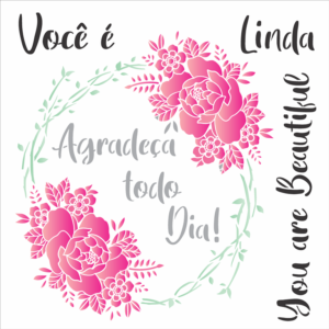 Stencil OPA 2862 - Frase Agradeça Todo Dia - 30.5 x 30.5cm