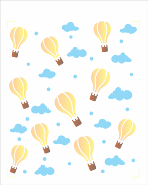 Stencil OPA 2863 - Infantil Estamparia Balões I - 20 x 25cm