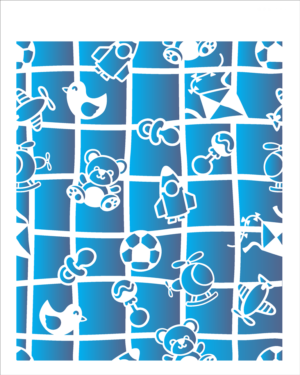 Stencil OPA 2864 - Infantil Estamparia Brinquedos I - 20 x 25cm