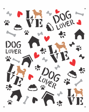 Stencil OPA 2869 - Pet Estamparia Cães II - 20 x 25cm