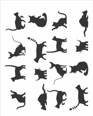 Stencil OPA 2870 - Pet Estamparia Gatos I - 20 x 25cm