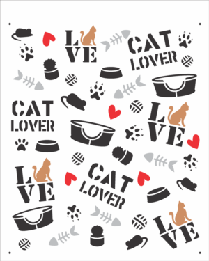 Stencil OPA 2871 - Pet Estamparia Gatos II - 20 x 25cm