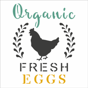Stencil OPA 2903 - Farmhouse Organic Fresh Eggs - 10 x 10cm