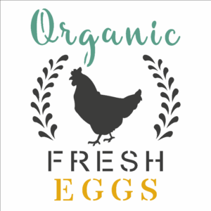 Stencil OPA 2923 - Farmhouse Organic Fresh Eggs - 14 x 14cm