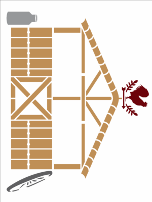 Stencil OPA 2932 - Country Brasil - Celeiro - 15 x 20cm