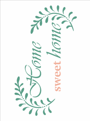 Stencil OPA 2938 - Frase Home Sweet Home - 15 x 20cm
