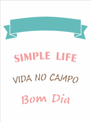 Stencil OPA 2942 - Frase Simple Life - 15 x 20cm