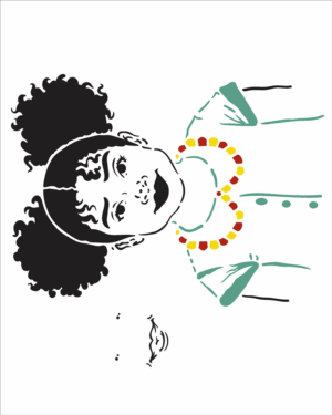 Stencil OPA 2955 - Afro Menina - 20 x 25cm