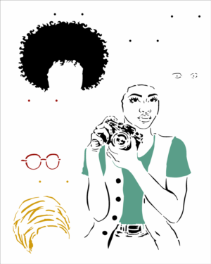 Stencil OPA 2956 - Afro Mulher - 20 x 25cm