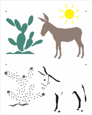 Stencil OPA 2959 - Country Brasil - Burro Sertão - 20 x 25cm