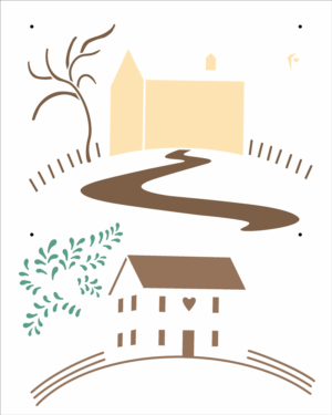 Stencil OPA 2962 - Country - Casa III - 20 x 25cm