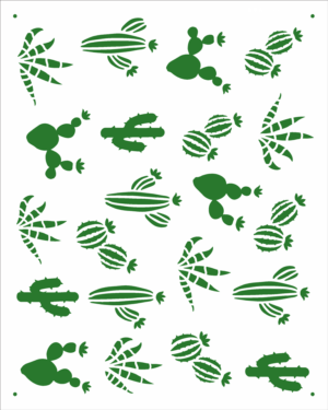 Stencil OPA 2966 - Estamparia Cactos - 20 x 25cm