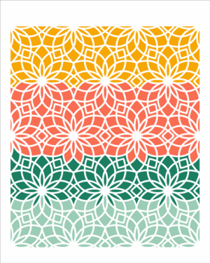 Stencil OPA 2969 - Estamparia Flores Caleidoscópio I - 20 x 25cm