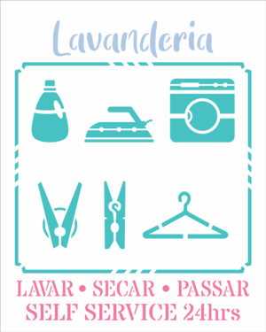 Stencil OPA 2981 - Lavanderia Guia II - 20 x 25cm