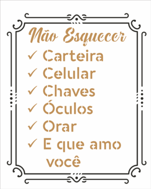 Stencil OPA 2984 - Palavras Não Esquecer - 20 x 25cm