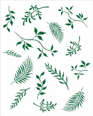 Stencil OPA 2995 - Folhas III - 20 x 25cm