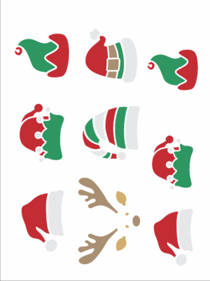 Stencil OPA 2999 - Gorros e Rena  - 15 x 20cm