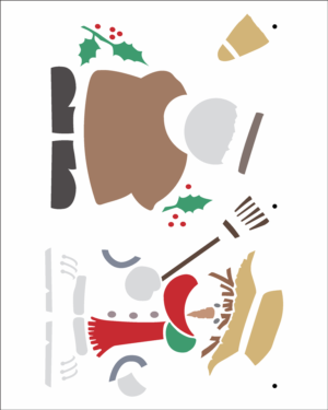 Stencil OPA 3003 - Boneco de Neve - 20 x 25cm