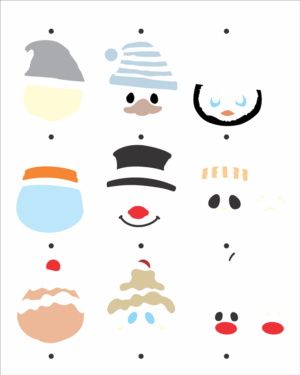 Stencil OPA 3004 - Rostos Natalinos - 20 x 25cm