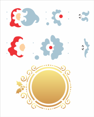 Stencil OPA 3012 - Moldura Papai Noel - 20 x 25cm