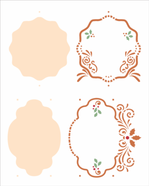 Stencil OPA 3014 - Molduras Natalinas - 20 x 25cm