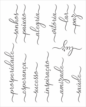 Stencil OPA 3019 - Palavras Lettering I - 20 x 25cm