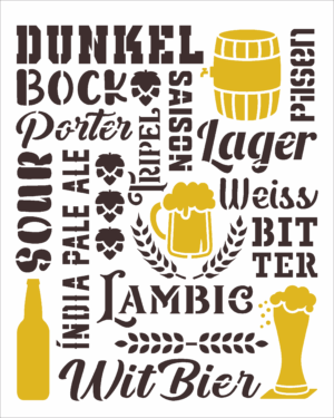 Stencil OPA 3020 - Culinária Estamparia Cervejas - 20 x 25cm