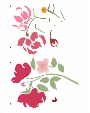 Stencil OPA 3034 - Flor Aquarelada  - 20 x 25cm