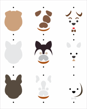 Stencil OPA 3037 - Pet Cachorrinhos Fofos - 20 x 25cm