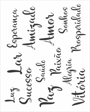 Stencil OPA 3040 - Palavras Lettering II - 20 x 25cm