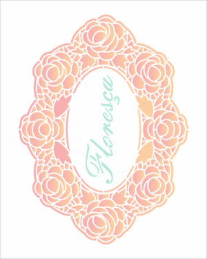 Stencil OPA 3041 - Moldura Rechilieu Floresça - 20 x 25cm