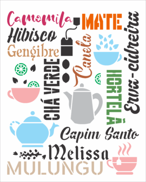 Stencil OPA 3042 - Culinária Estamparia Chá - 20 x 25cm