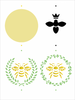 Stencil OPA 3044 - Brasão Abelha - 15 x 20cm