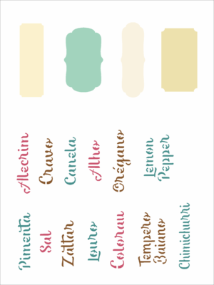 Stencil OPA 3054 - Tag Temperos I - 15 x 20cm