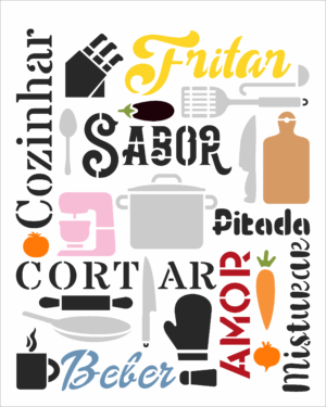 Stencil OPA 3055 - Culinária Estamparia Cozinha - 20 x 25cm