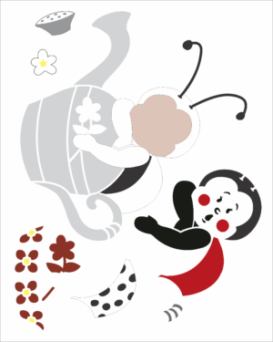 Stencil OPA 3056 - Country Joaninha - 20 x 25cm