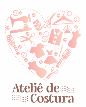 Stencil OPA 3097 - Coracao Atelie de Costura - 20 x 25cm