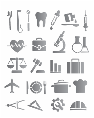 Stencil OPA 3102 - Profissoes Ícones - 20 x 25cm