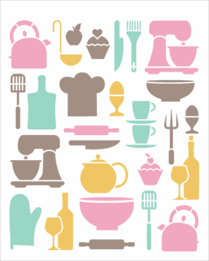 Stencil OPA 3111 - Culinaria Estamparia Utensilios - 20 x 25cm