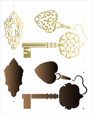 Stencil OPA 3113 - Steampunk Art Chaves - 20 x 25cm