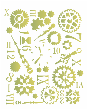 Stencil OPA 3115 - Steampunk Art Engrenagens - 20 x 25cm