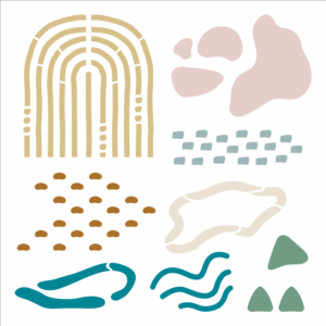 Stencil OPA 3122 - Orgânico Formas - 30.5 x 30.5cm