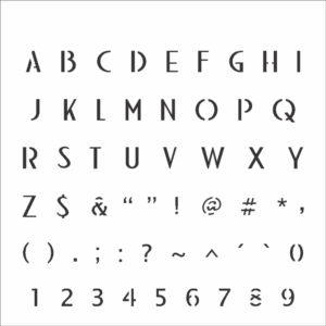 Stencil OPA 3129 - Alfabeto Micro Maiúsculo 0,60Cm - 10 x 10cm