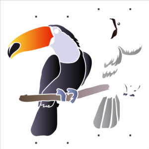 Stencil OPA 3142 - Animais Tucano - 30.5 x 30.5cm