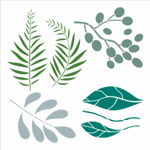 Stencil OPA 3143 - Orgânico Folhas Diversas - 30.5 x 30.5cm