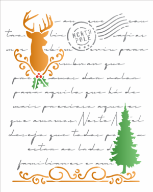 Stencil OPA 3145 - Carta Natalina I - 20 x 25cm