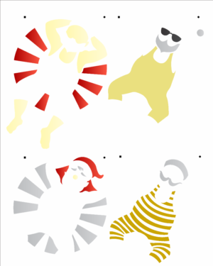 Stencil OPA 3147 - Papai Noel Verão II - 20 x 25cm