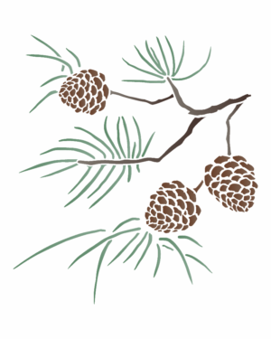 Stencil OPA 3150 - Galho de Pinha - 20 x 25cm